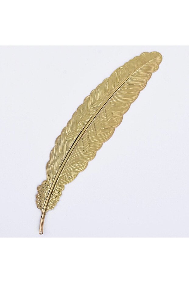 Leaf - Feather Patterned Epoxy Gold Foil Bookmark - 3