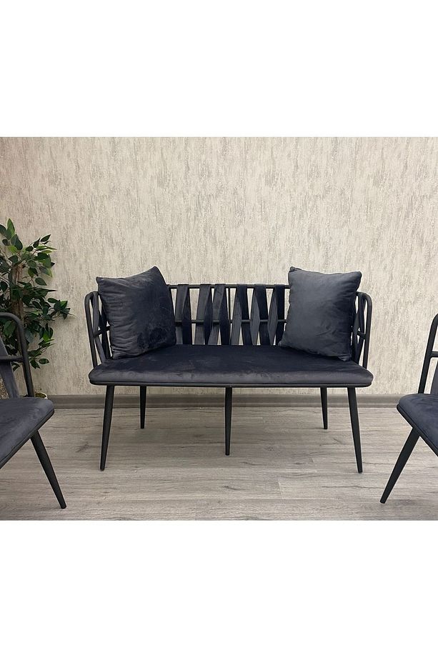 Mutfak Sandalye Takımı , Balkon Seti , Misafir Bekleme Takımı , Gri Gözde Çay Seti - 3