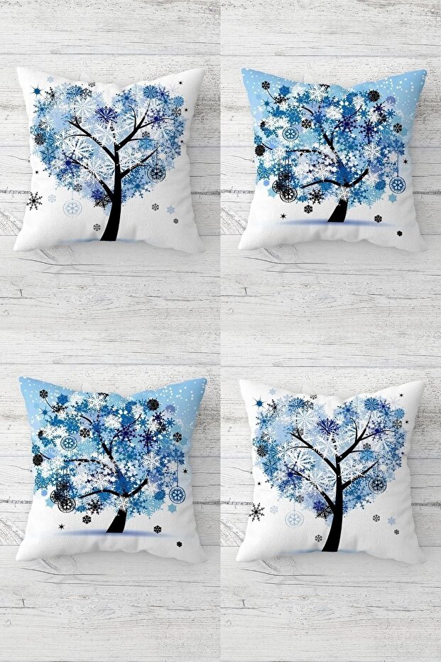 Tree of Life Patterned - Hidden Zippered Throw Pillow Sofa Pillow Set (4pcs) - 1