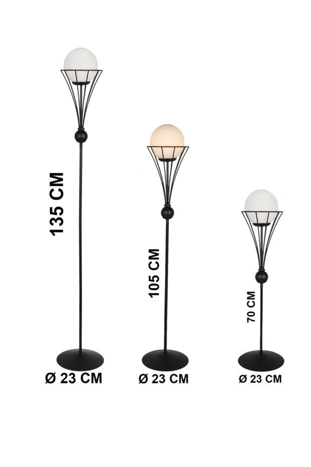 Lapis Ayarlanabilir Lambader Siyah Beyaz Cam - 5