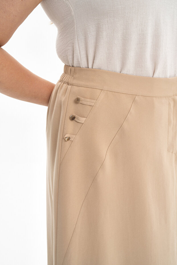 Yanları Detaylı Etek - 5