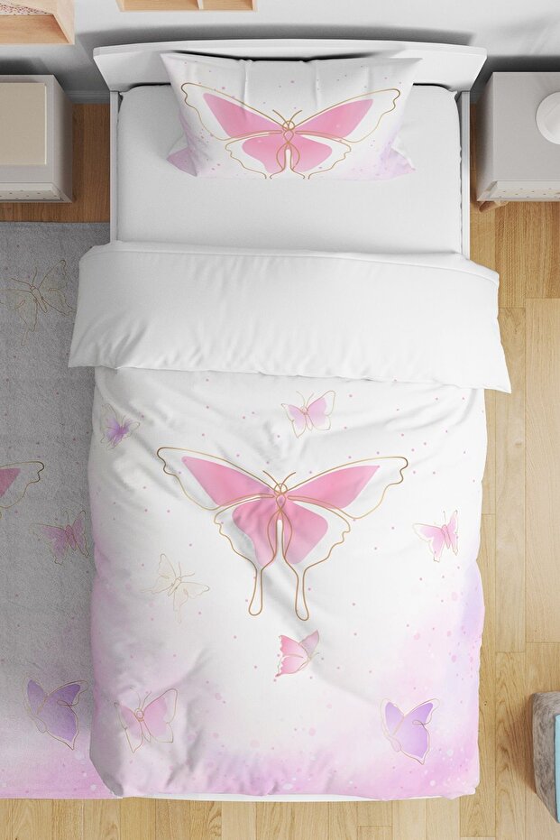 Butterflies 6 Patterned Single Baby Kids Bedding Set