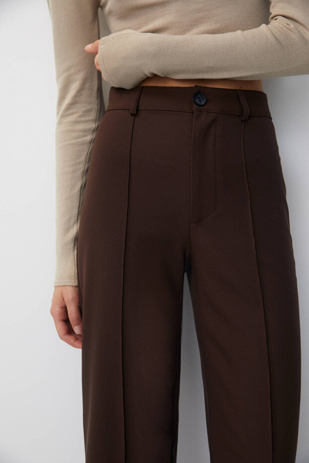 Dikiş Detaylı Kumaş Pantolon - 4