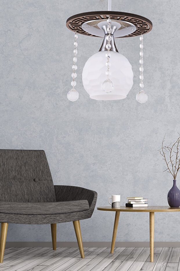 Penta Tekli Ceviz Avize - 1