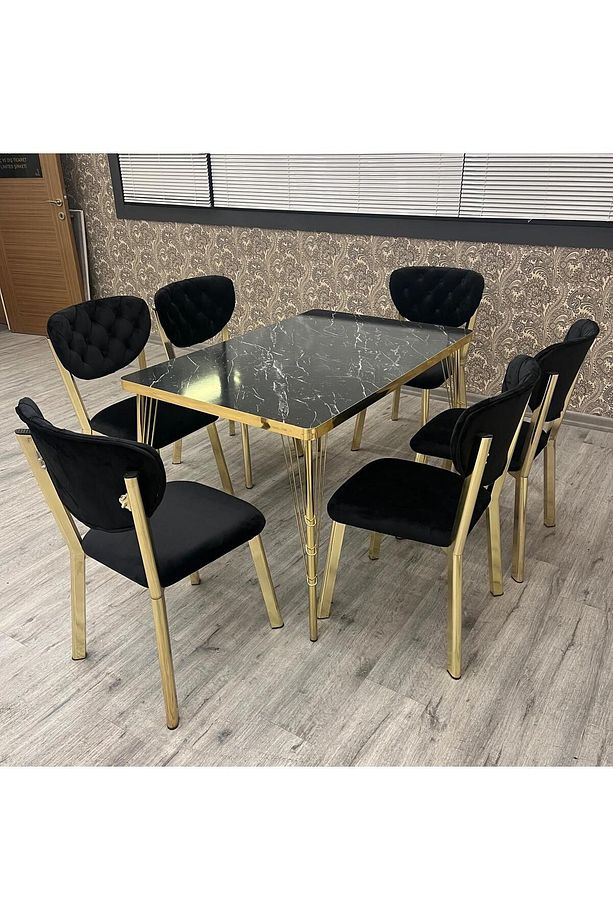 Mutfak Masa Sandalye Takımı Akuamarin 80-120 Ck Gold 6 Kişilik Mutfak Masası Takımı - 7