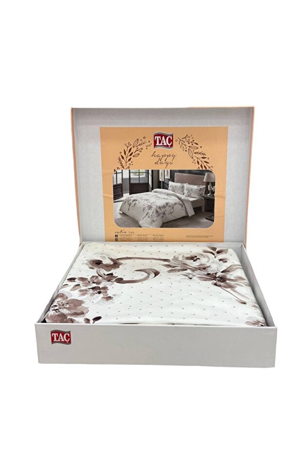 Tac Satin Double Cover Set Liara Beige