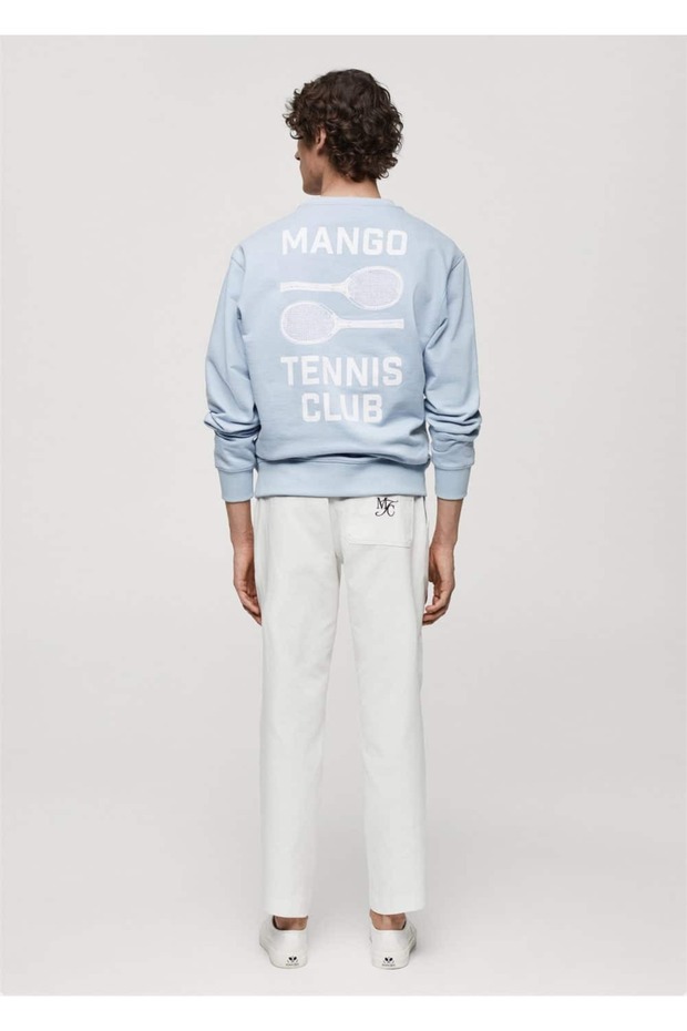 Desenli pamuklu sweatshirt - 4