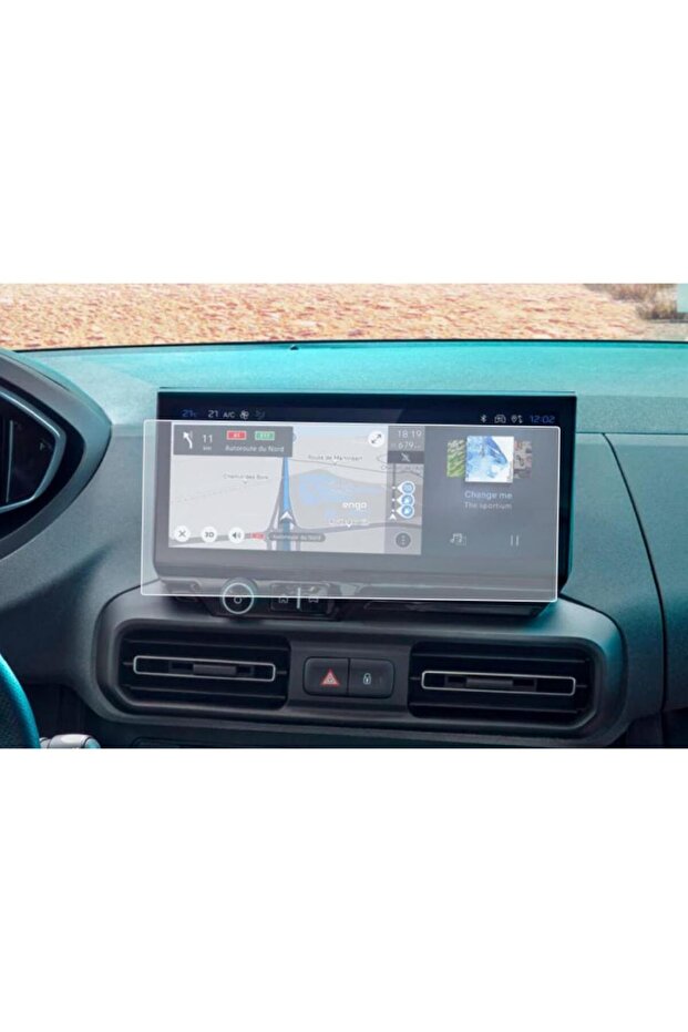 Peugeot Rıfter 10 - شاشة غير لامعة، واقي للوسائط المتعددة، شفاف