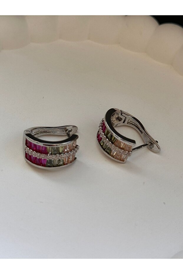 Renkli taşlı küpe - 3