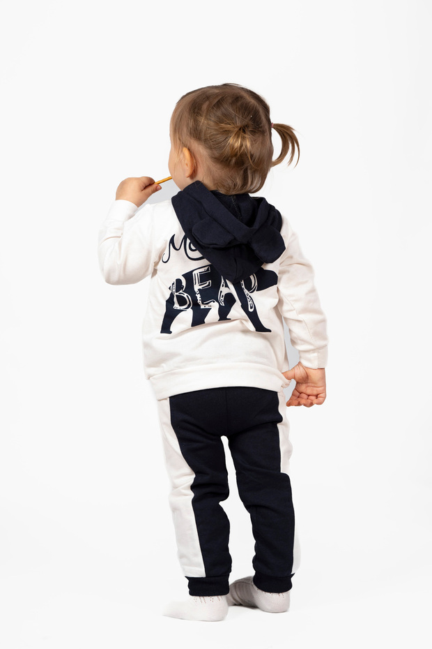 طقم أطفال مكون من قطعتين بنمط الدب - 5