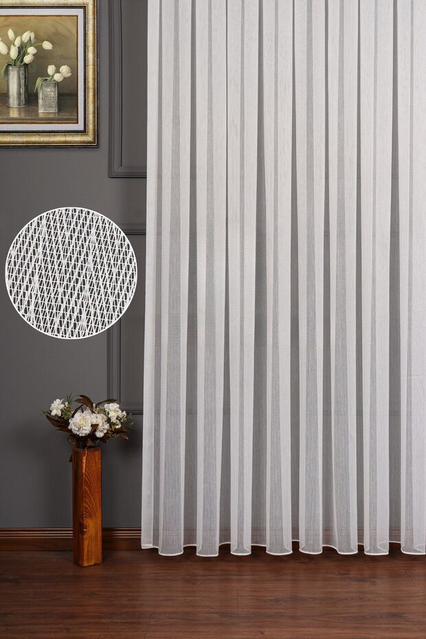 Living Room and Living Room Curtain Fish Back Tulle Curtain 1/3 Close Pleated New Season Exlusive Catalog