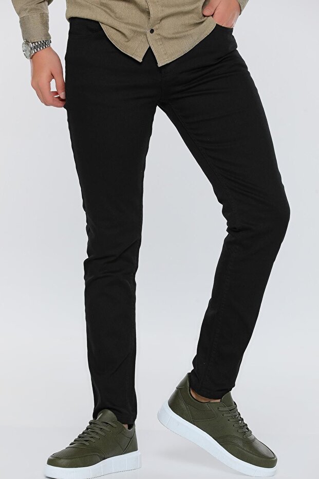 Dennys Denim Slim Fit Black Men's Trousers-5673