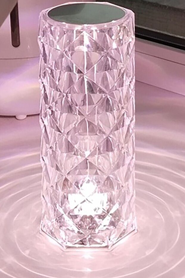 Dokunmatik Sihirli Gece Lambası, Masa Üstü Aydınlatma 16 Renk Kumandalı Şarjlı Masa Lambası Dekor - 7