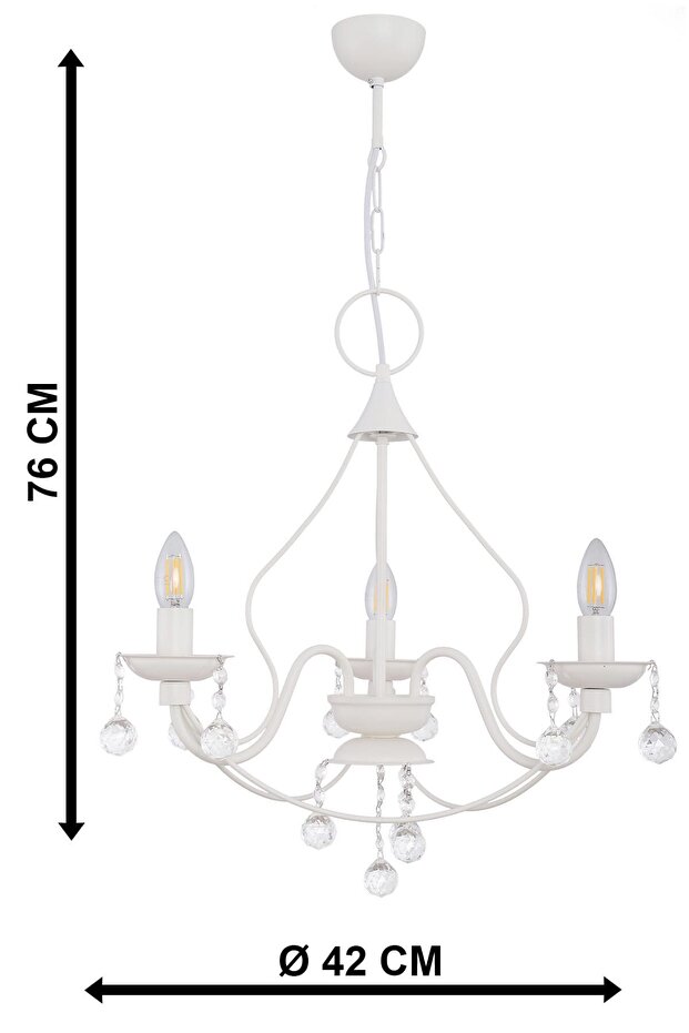 Günce 3'lü Beyaz Avize - 5