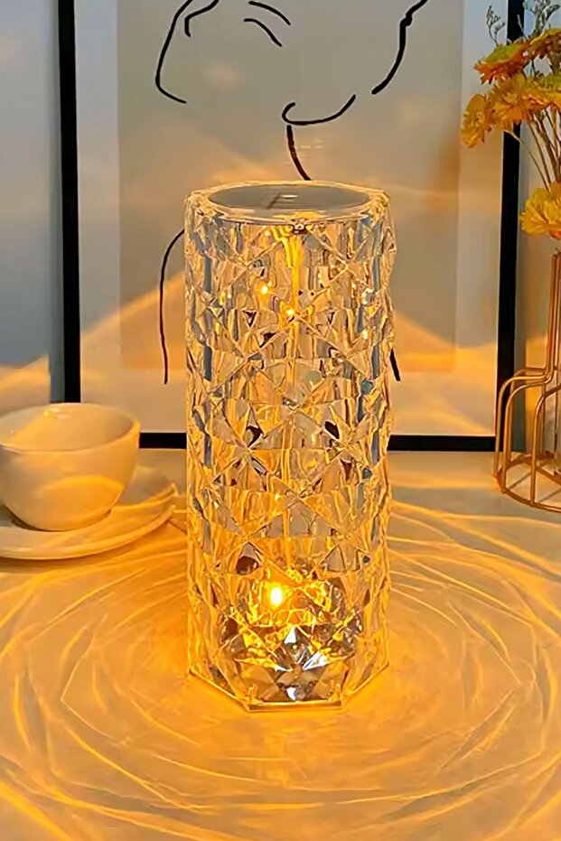 Dokunmatik Sihirli Gece Lambası, Masa Üstü Aydınlatma 16 Renk Kumandalı Şarjlı Masa Lambası Dekor - 3