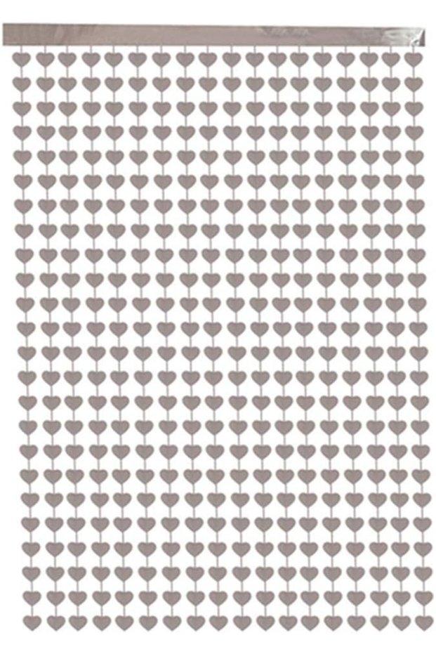 Metalized Heart Silver Hanging Background