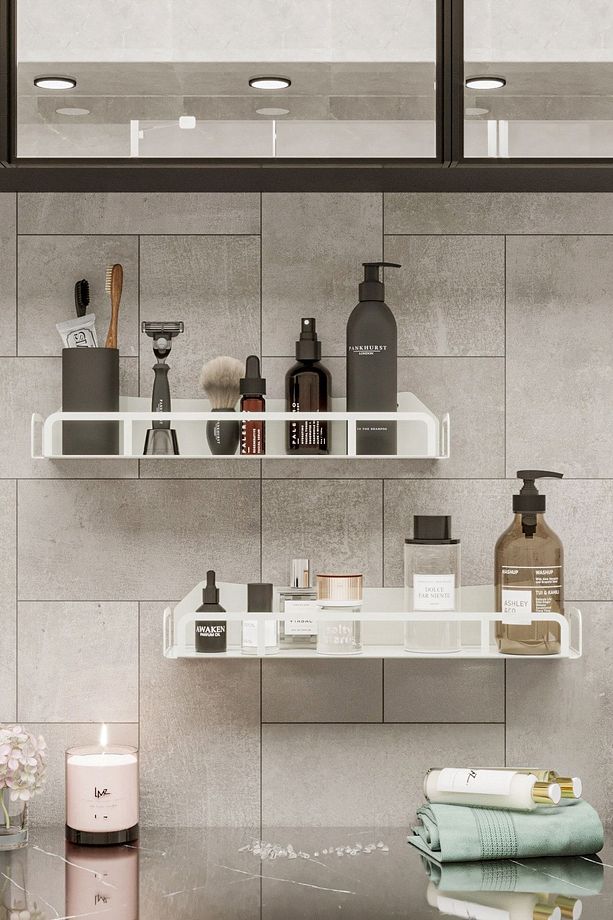 Baharatlık Mutfak Rafı Kozmetik Organizer Banyo Rafı Çok Amaçlı Düzenleyici 2'li Set Büyük Boy - 1