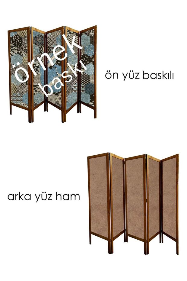 5 Kanat Masif Ahşap Paravan - 2