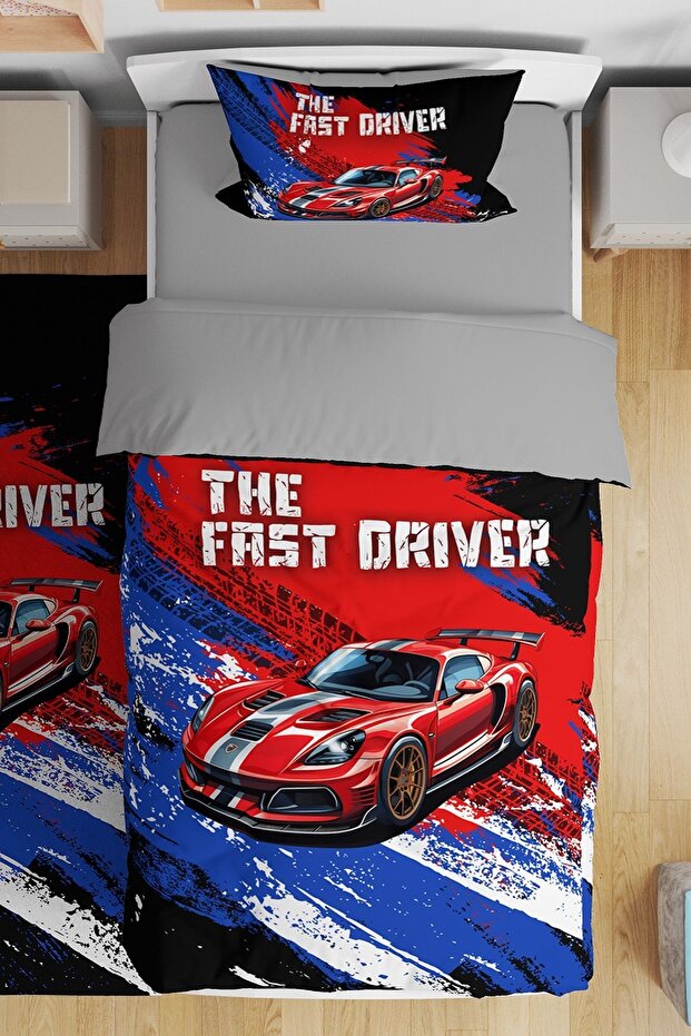 Car 13 Patterned Single Baby Kids Bedding Set