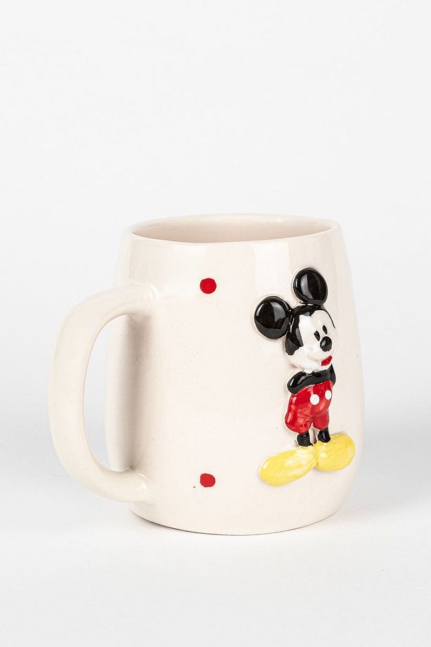 3d Kabartma Mickey Mouse Figürlü El Yapımı Seramik Kupa Bardak 400 ml - 3