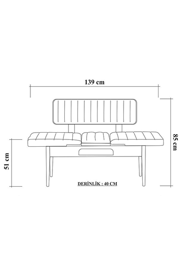 Paris Banklı Yemek Masası Takımı Atlantik Soho Gri - 8