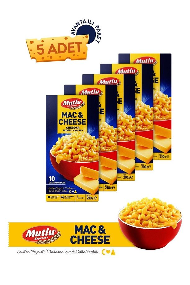 5 Adet Mac And Cheese Cheddar Peynirli Makarna - 210g /macaroni And Cheese-çabuk Makarna - 1