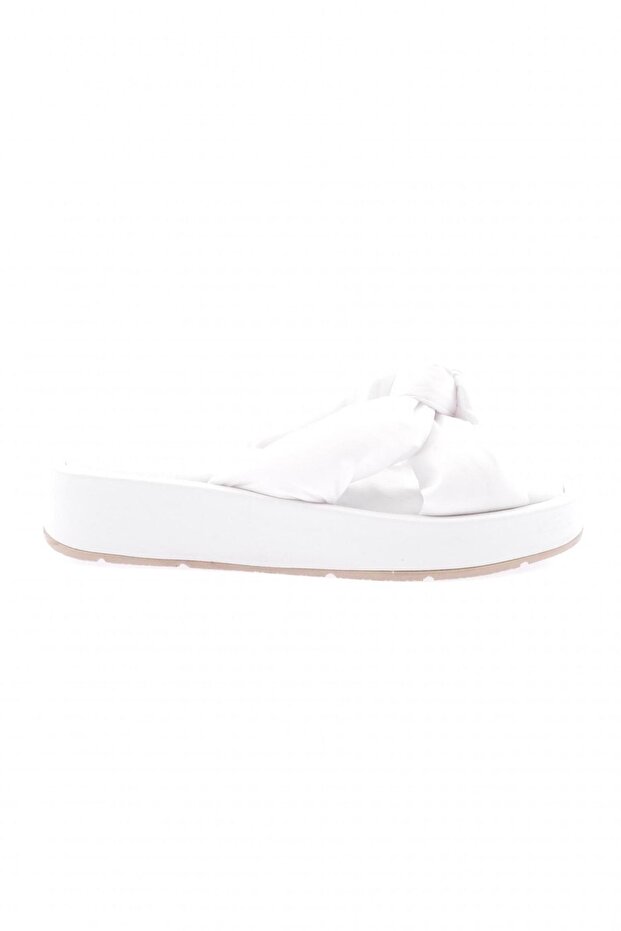 White Parachute Women's Slippers - Thick Sole, Twisted Band 11733108