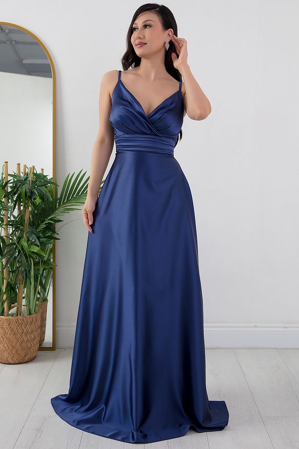 Saten Askılı Elbise 13384 - 4