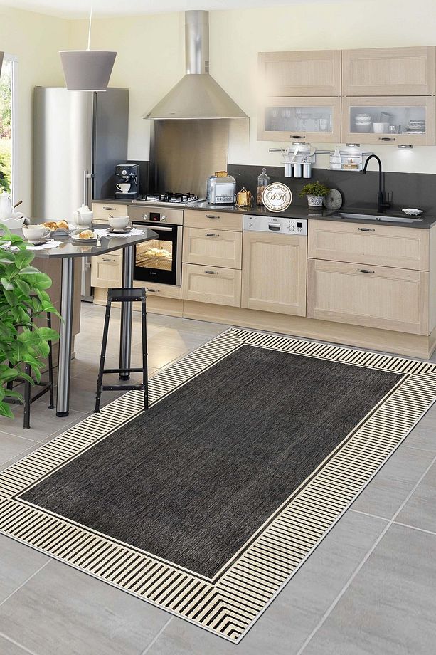 Makinede Yıkanabilir Kaymaz Taban Leke Tutmaz Salon Halısı Mutfak Halısı Balkon Halısı ve Yolluk - 1