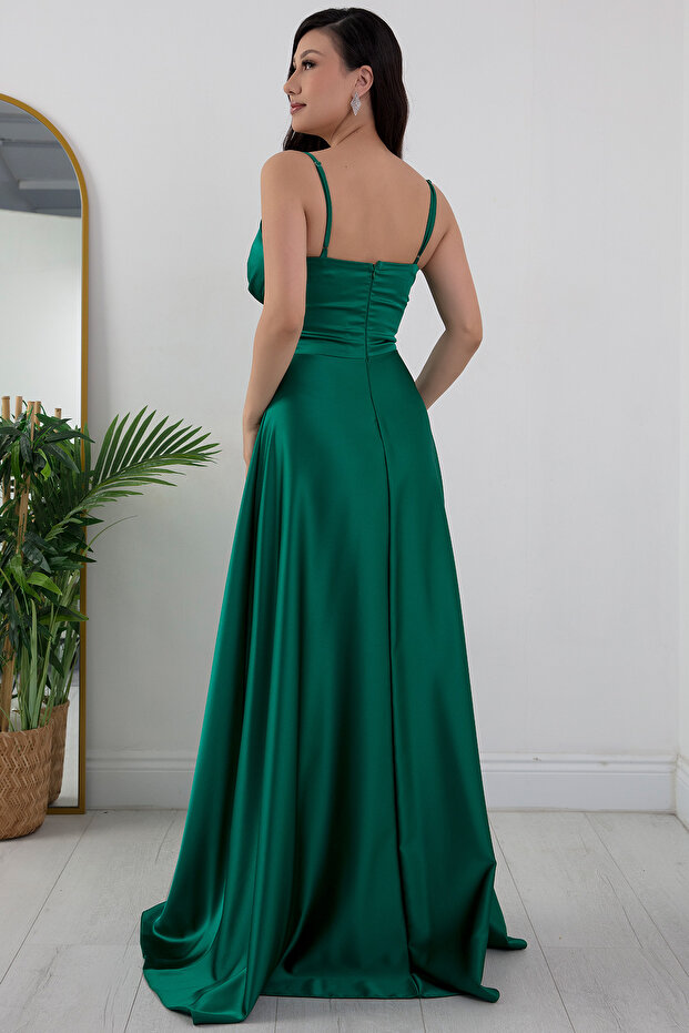 Saten Askılı Elbise 13384 - 5