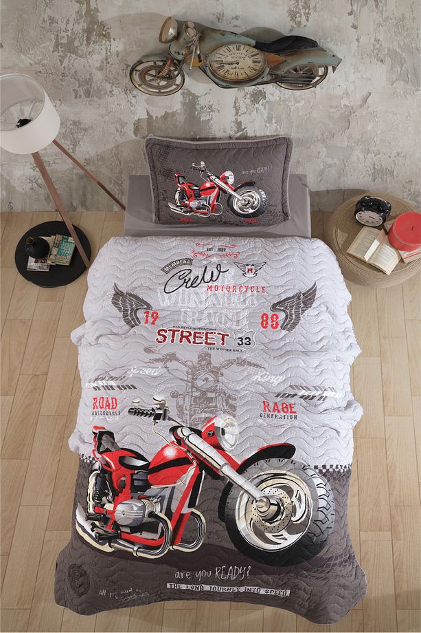 Ranforce %100 Pamuk Tek Kişilik Yatak Örtüsü Seti Street King - 1