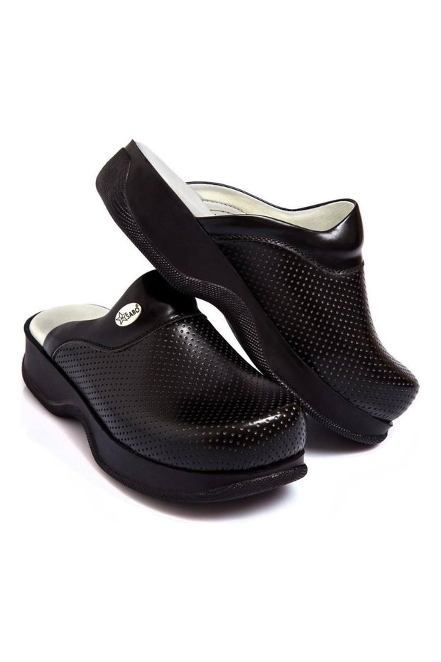Black Perforated Orthopedic Sabo Slippers Model Orthopedic Slippers Doctor Slippers Nurse Slippers