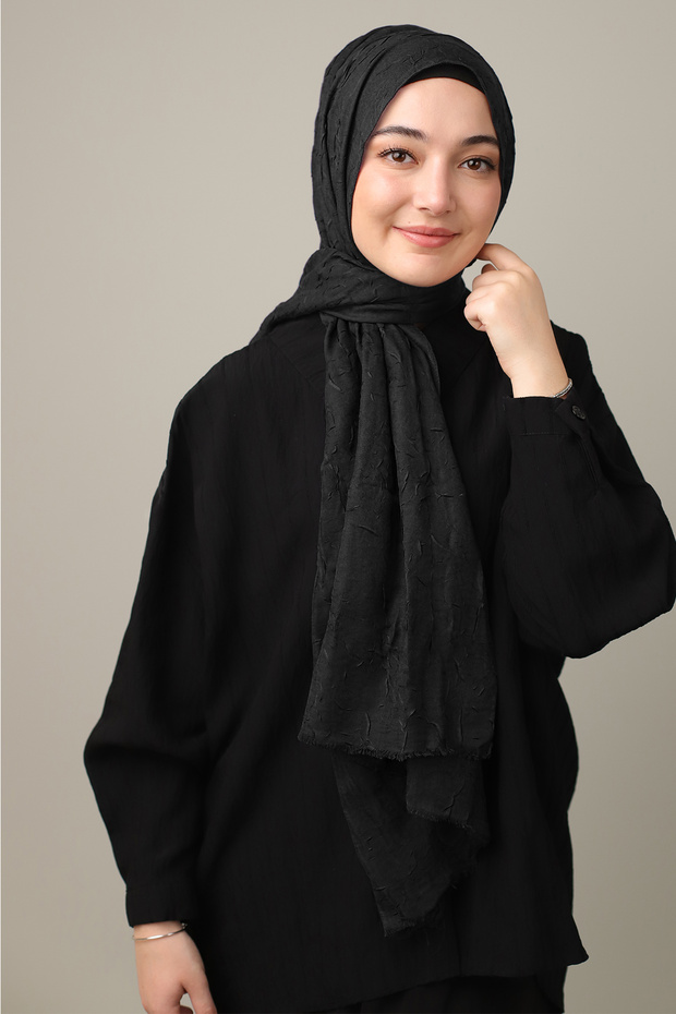 Bambu Kraş Siyah Şal - 5