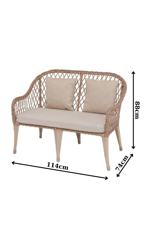 RATTAN BAHÇE TAKIMI MİMOZA MODEL RATTAN BAHÇE BALKON MUTFAK TAKIMI 4 KİŞİLİK GRİ - 4