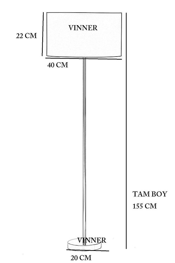 Conic Gold Kaplama Paslanmaz Metal Tek Ayaklı Lambader - Pre Gri - 2