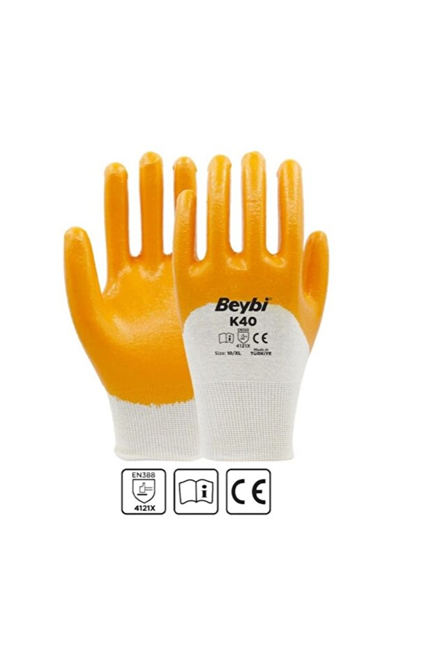 K40 Nitril Kap Pam-poly Örme Eld No:10(12 ÇİFT) - 1