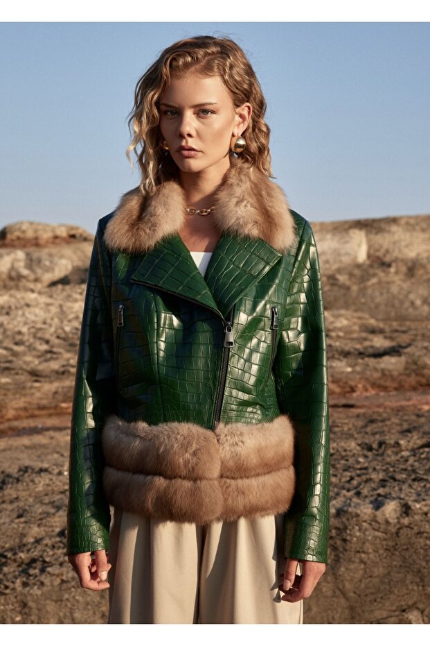 Yeşil Deri Ceket - 2