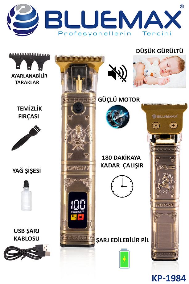 KP-2931 Dijital Lcd Ekran T Bıçak Tıraş Makinesi Epilasyon Öncesi Vücut Sakal Ense Çizim Profosyonel - 4