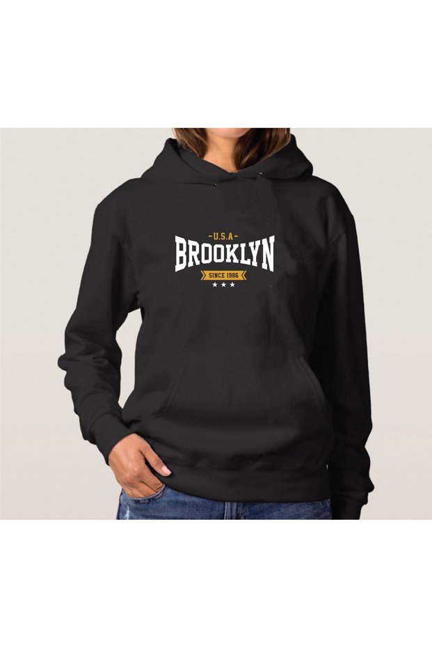Unisex Printed Oversize Hooded Sweatshirt