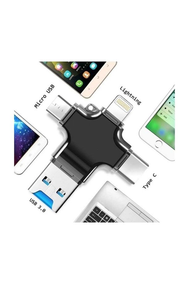 Lightning Micro USB USB C ( Type C ) ve USB Kart Okuyucu OTG Dönüştürücü Apple ve Android Uyumlu - 2