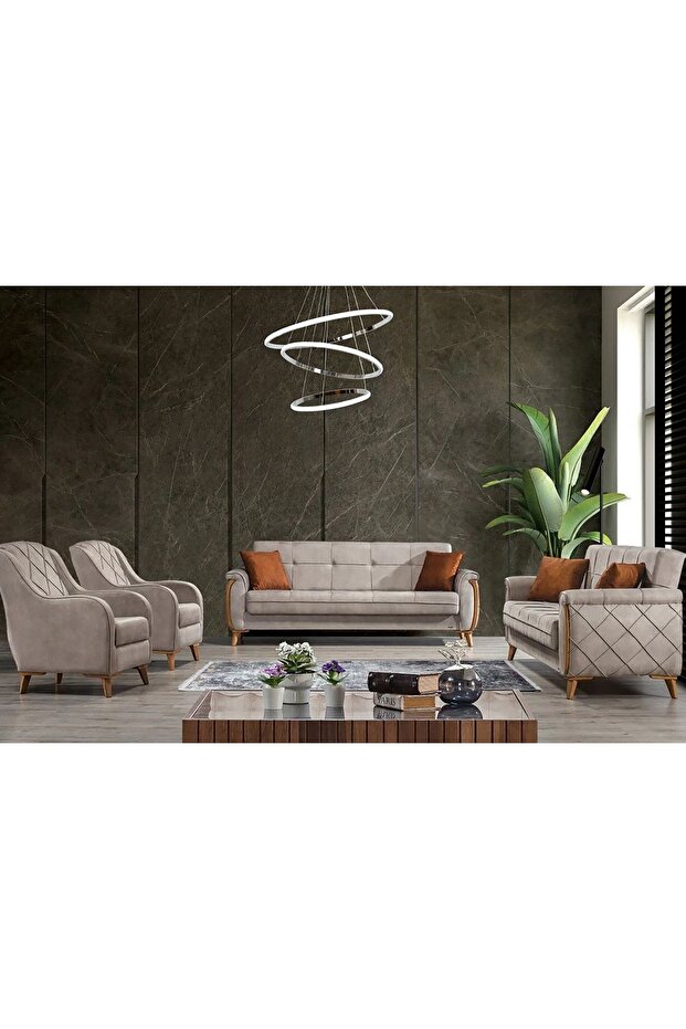 Daire 3Lü Gold Kaplama ( 3 Renk Modüllü ) Led Avize - 4