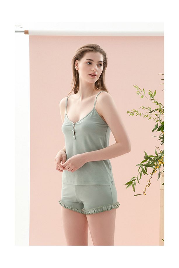 Pure Basic Viskon Kadın Pijama Takımı Mint - 1