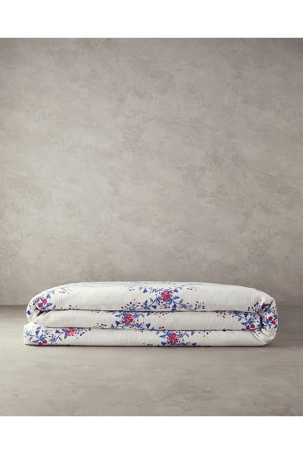 Floral Slice Tek Kişilik Pike Koyu Mavi - 3
