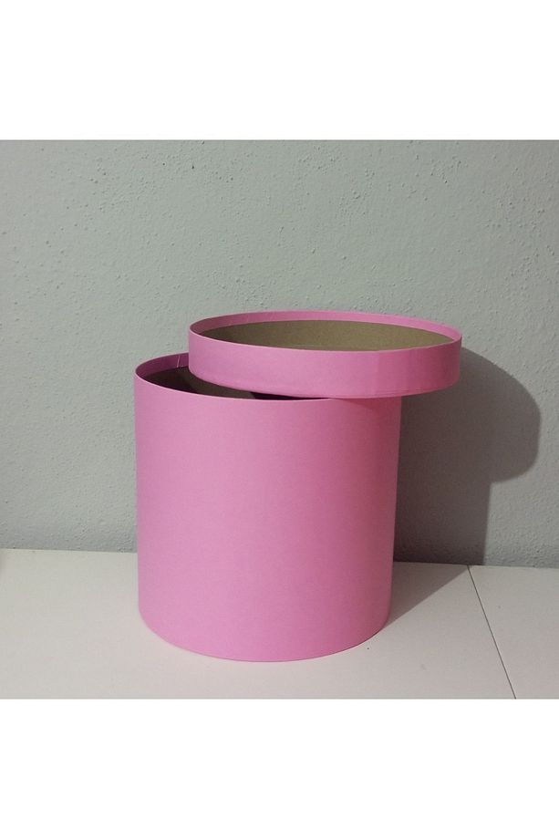 Pembe Silindir Kutu Çap 21 Yükseklik 20 Cm - 3