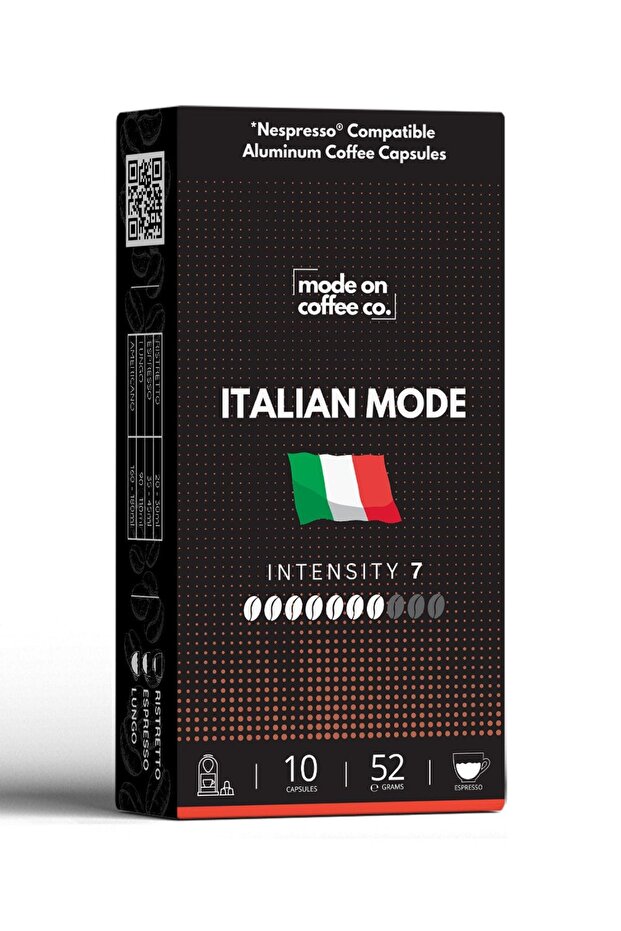 Italian Mode Nespresso Compatible Aluminum Capsule Coffee - Pack of 10
