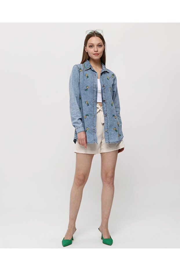 Kadın Kot Gömlek - 1