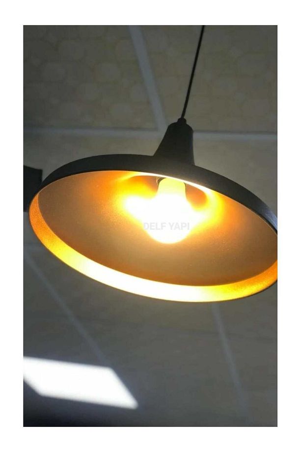 Retro Sarkıt Avize Siyah ( Yükseklik : 28 Cm Genişlik : 32 Cm Kablolu Yükseklik : 70 Cm ) - 2