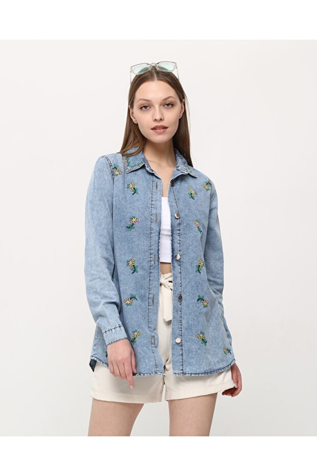 Kadın Kot Gömlek - 3