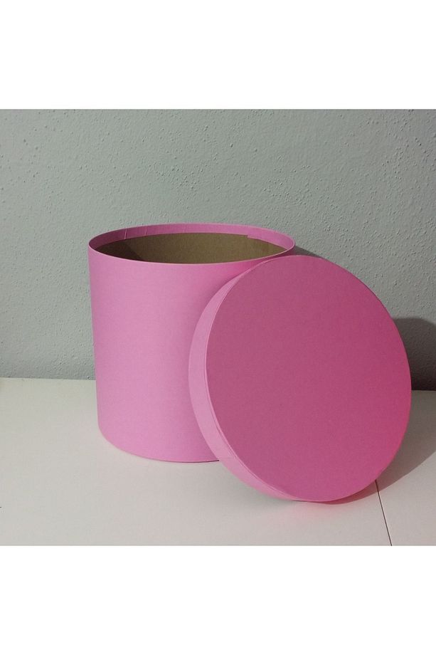 Pembe Silindir Kutu Çap 21 Yükseklik 20 Cm - 2