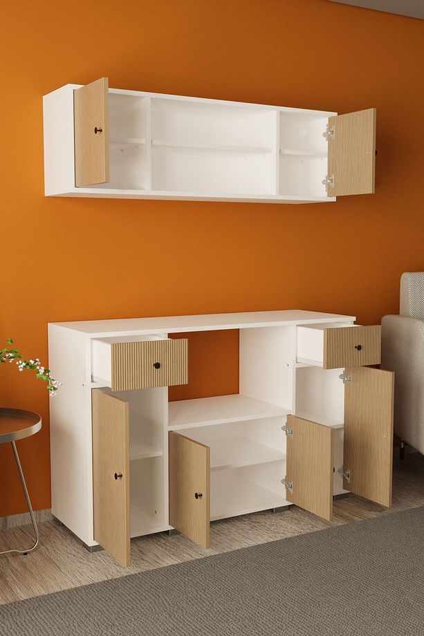 Kahve Köşesi Çok Amaçlı Dolap Mikrodalga Set Altı Mutfak Dolabı Arno - 4